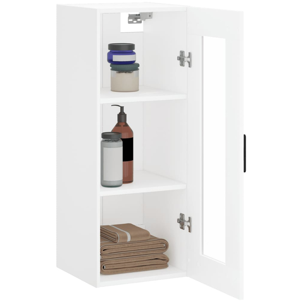 vidaXL Single Glass Door White Wall Mounted Cabinet Image 5