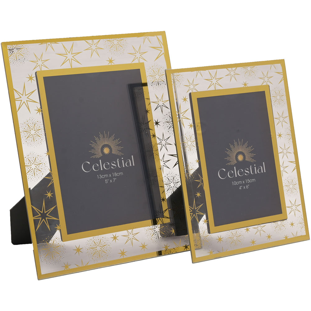 The Christmas Gift Co Celestial Gold Glass Photo Frame 4 x 6 inch Image 6