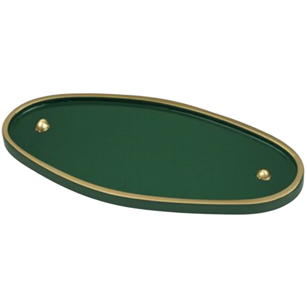Golden Grace Oval Green Brass Large House Door Plate Image 1