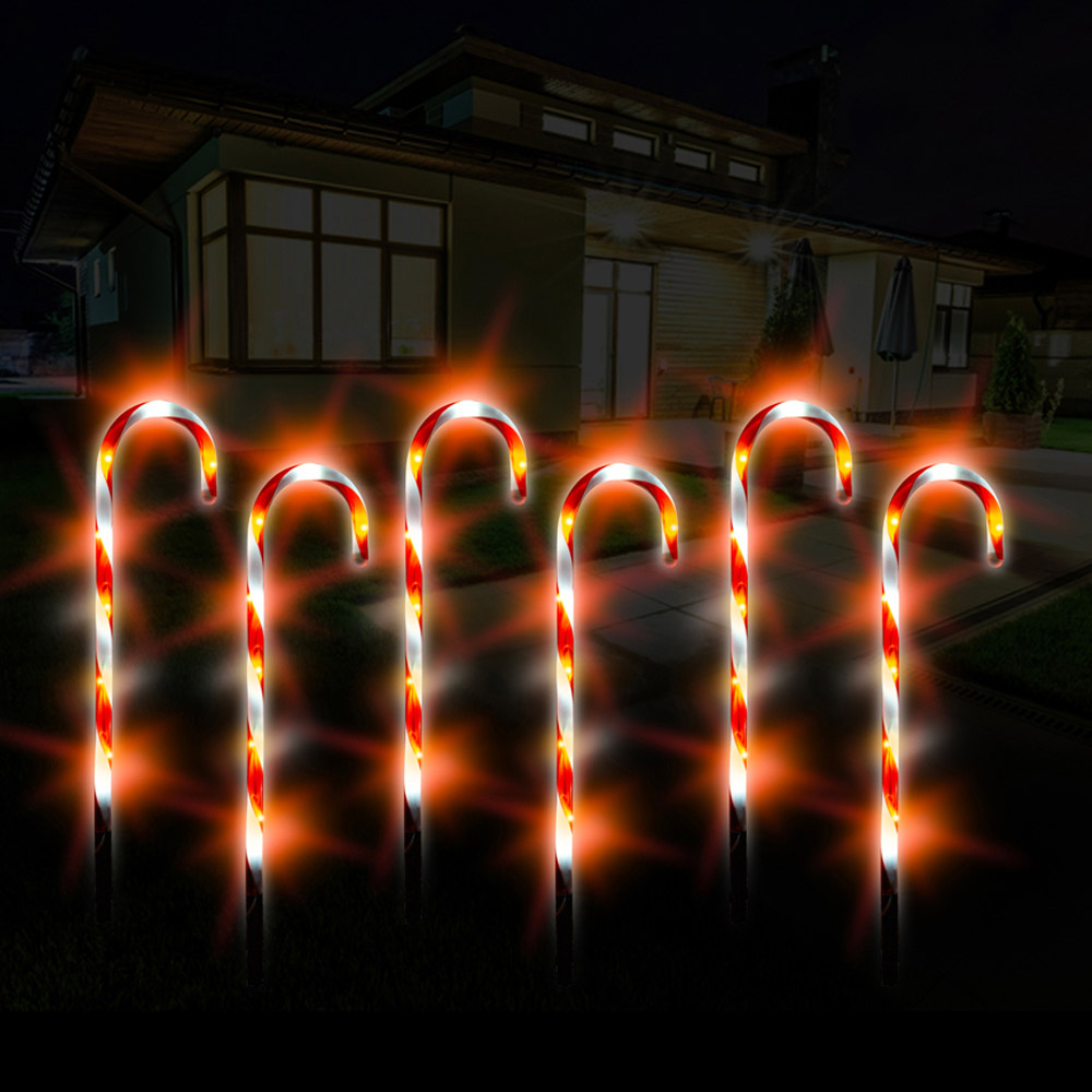 Xmas Haus Outdoor Led Candy Cane Stake 6 Pack Image 4