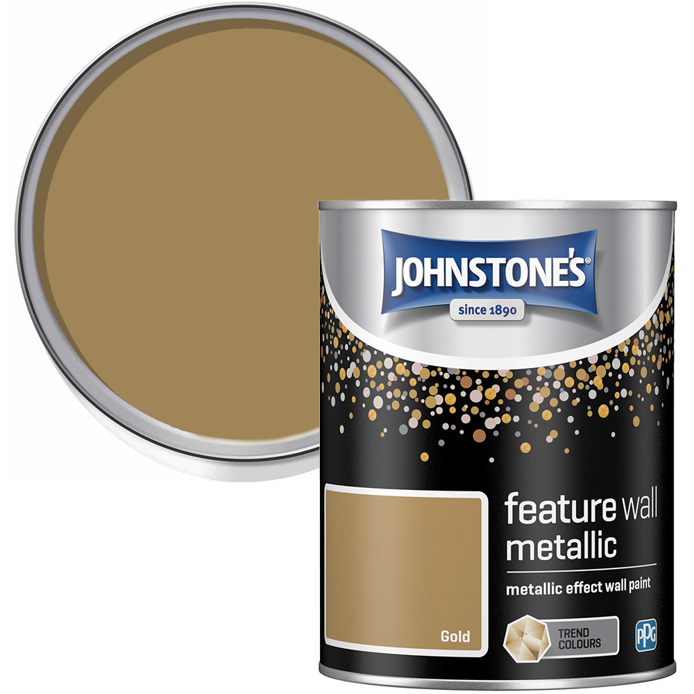 Johnstone's Feature Wall Gold Metallic Paint 1.25L Image 1