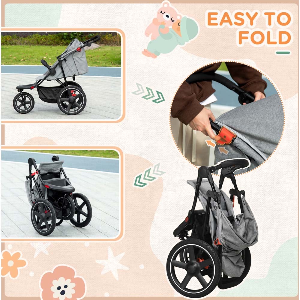 Portland Grey Three Wheeler Baby Stroller Image 6