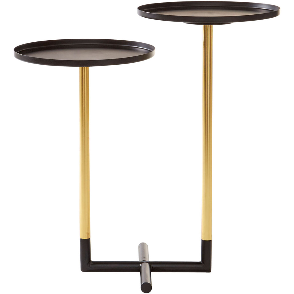 Premier Housewares Halle 2-Tier Black and Gold Intersecting Side Table Image 4