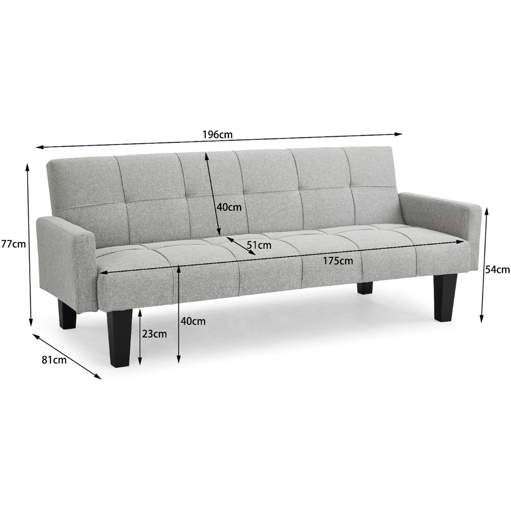 Home Detail Levine Double Sleeper Light Grey Fabric Sofa Bed Image 7