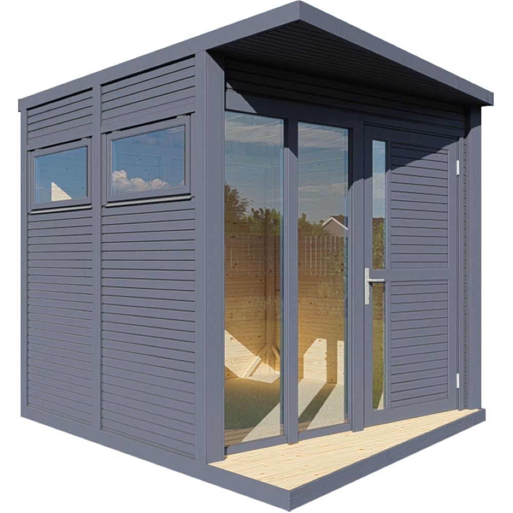 Rowlinson Concept 10 x 8ft Anthracite Pent Roof Garden Office Image 1