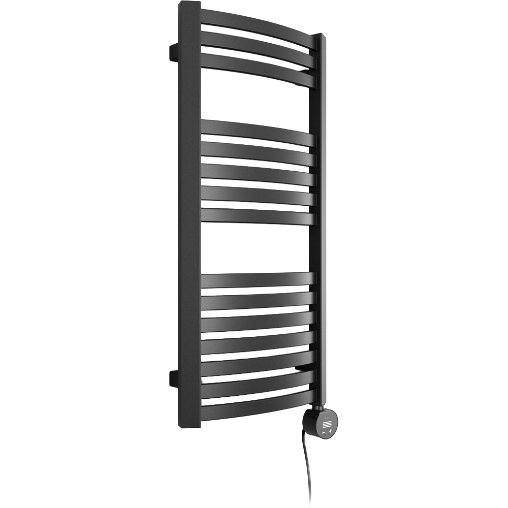 Terma Dexter E Matt Black Electric Towel Rail 860 x 400mm Image 1