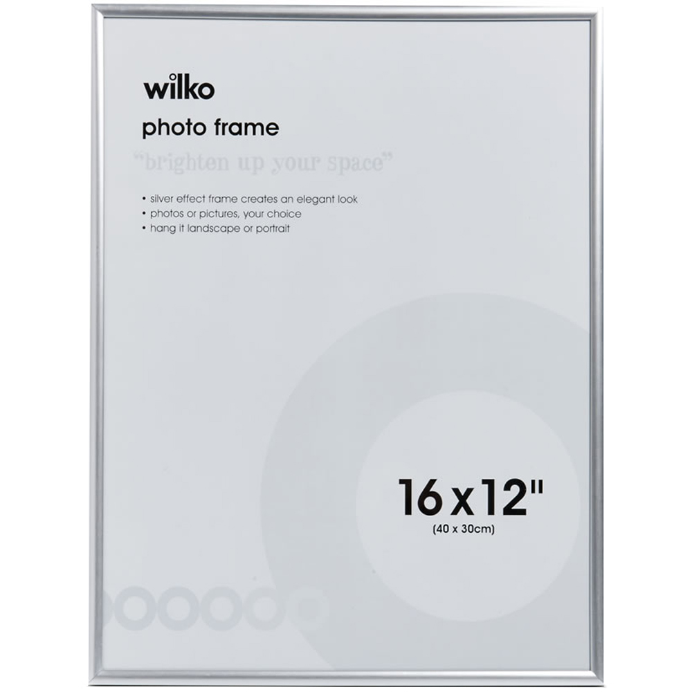 Wilko Silver Effect Easy Photo Frame 16 x 12 Inch Image 1