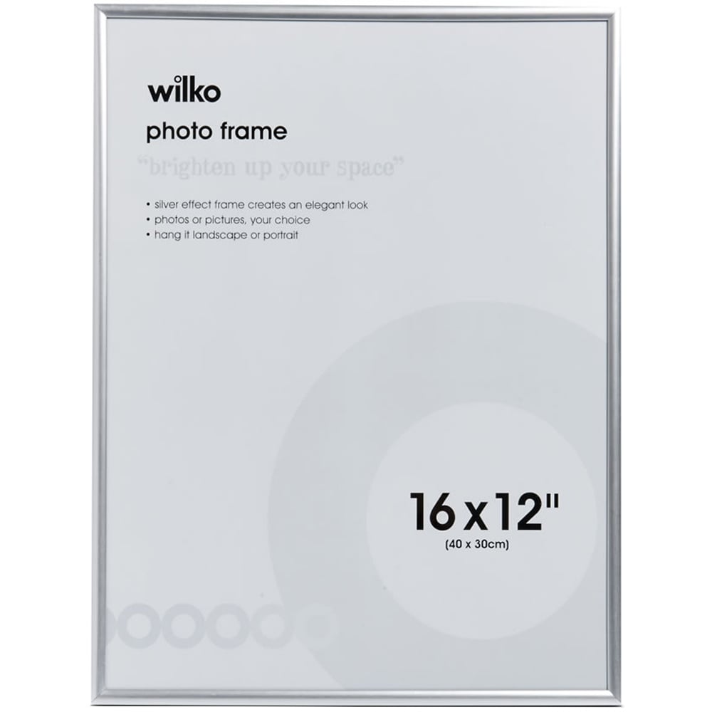 Wilko Silver Effect Easy Photo Frame 16 x 12 Inch Image 1