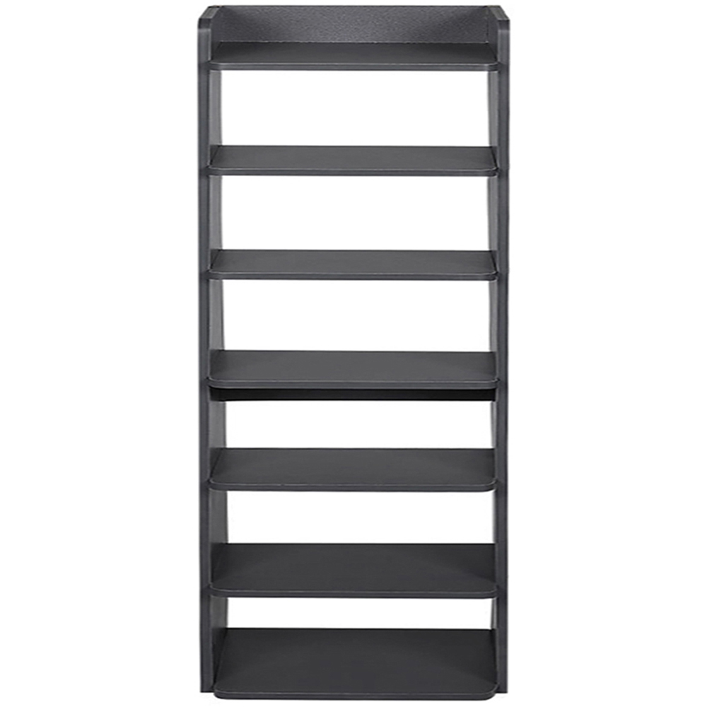 Living and Home 7 Shelf Black Wide Shoe Rack with Raised Guardrail Image 3