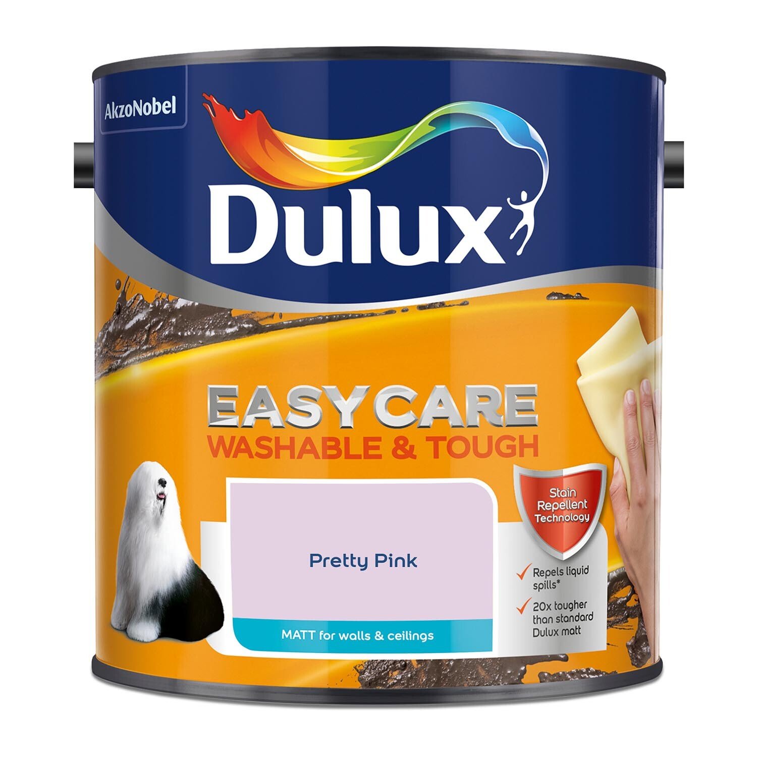 Dulux Easy Care Walls and Ceilings Pretty Pink Matt Emulsion Paint 2.5L Image 2