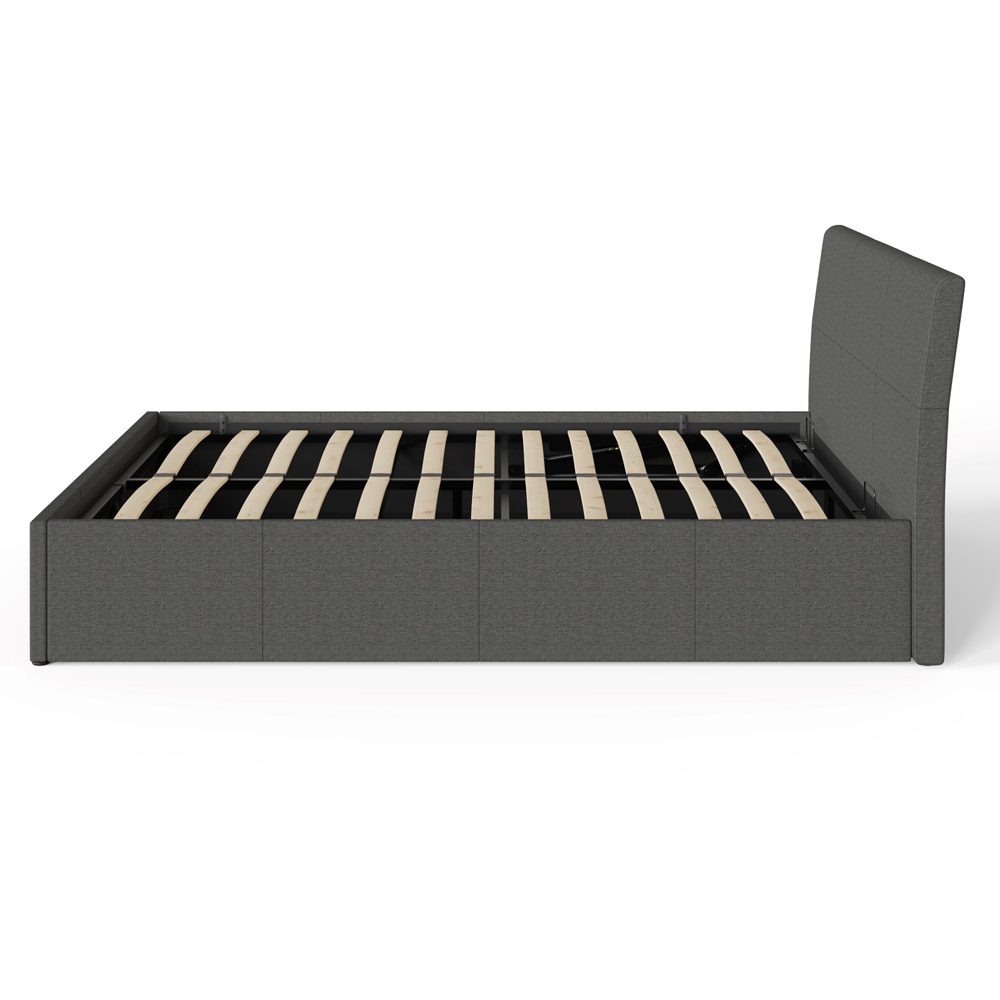 GFW Ascot Double Grey Ottoman Bed Image 5