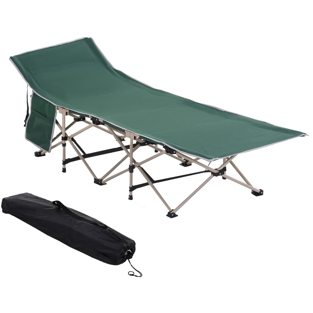 Outsunny Single Green Outdoor Camping Bed Image 1