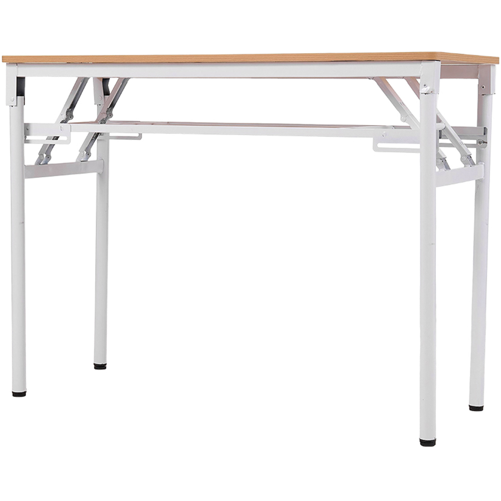 Living and Home Single Shelf Metal Frame Foldable Laptop Desk Natural 80cm Image 5