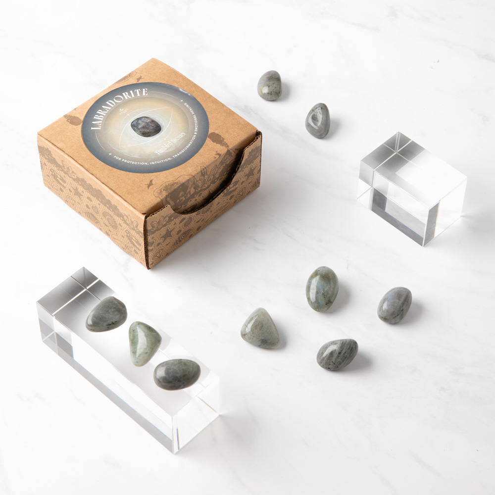 Myga 50 Piece Labradorite Tumbled Stone Healing Crystal Image 3