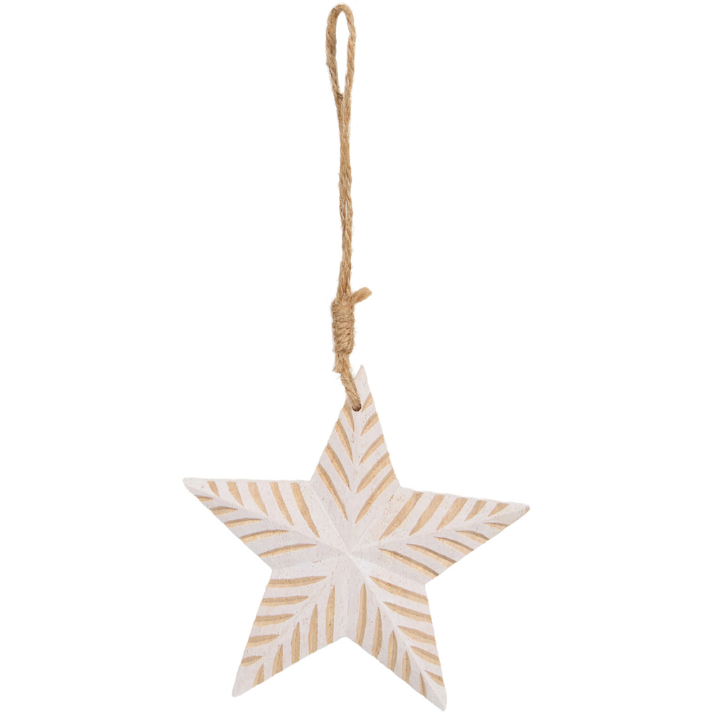 Wooden Scandi Star Decoration Image 3