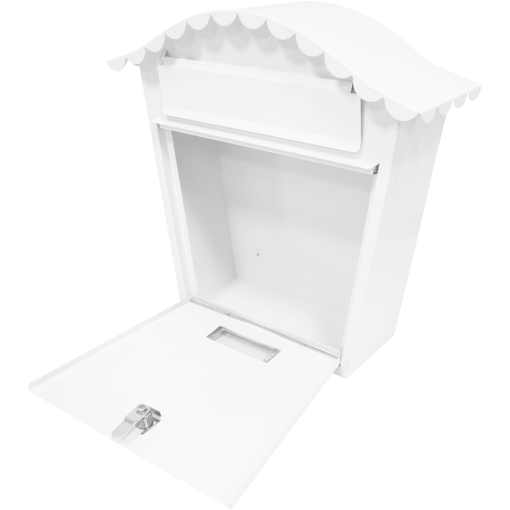 GardenKraft Classic White Galvanised Steel Wall Post Box Image 4