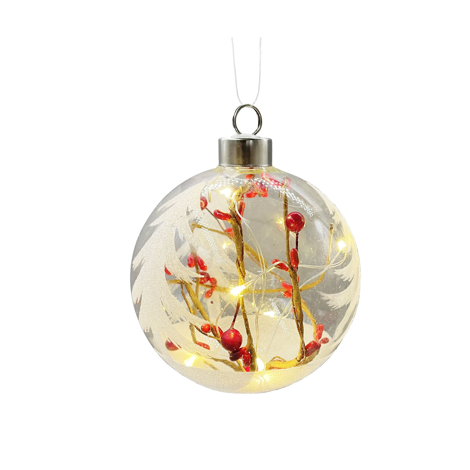 Candy Cane Lane LED White Tree and Berry Bauble Image 2