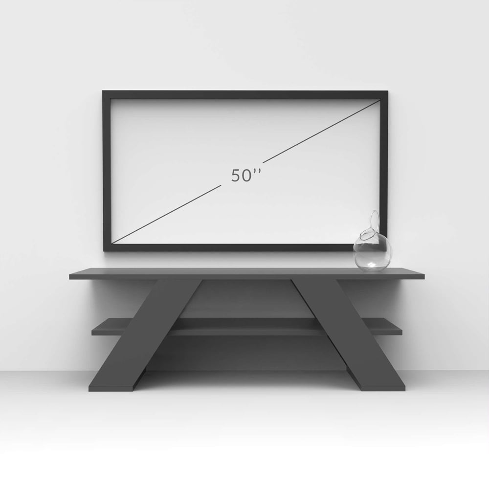 Decortie Farfalla Single Shelf Anthracite Modern TV Unit Image 7