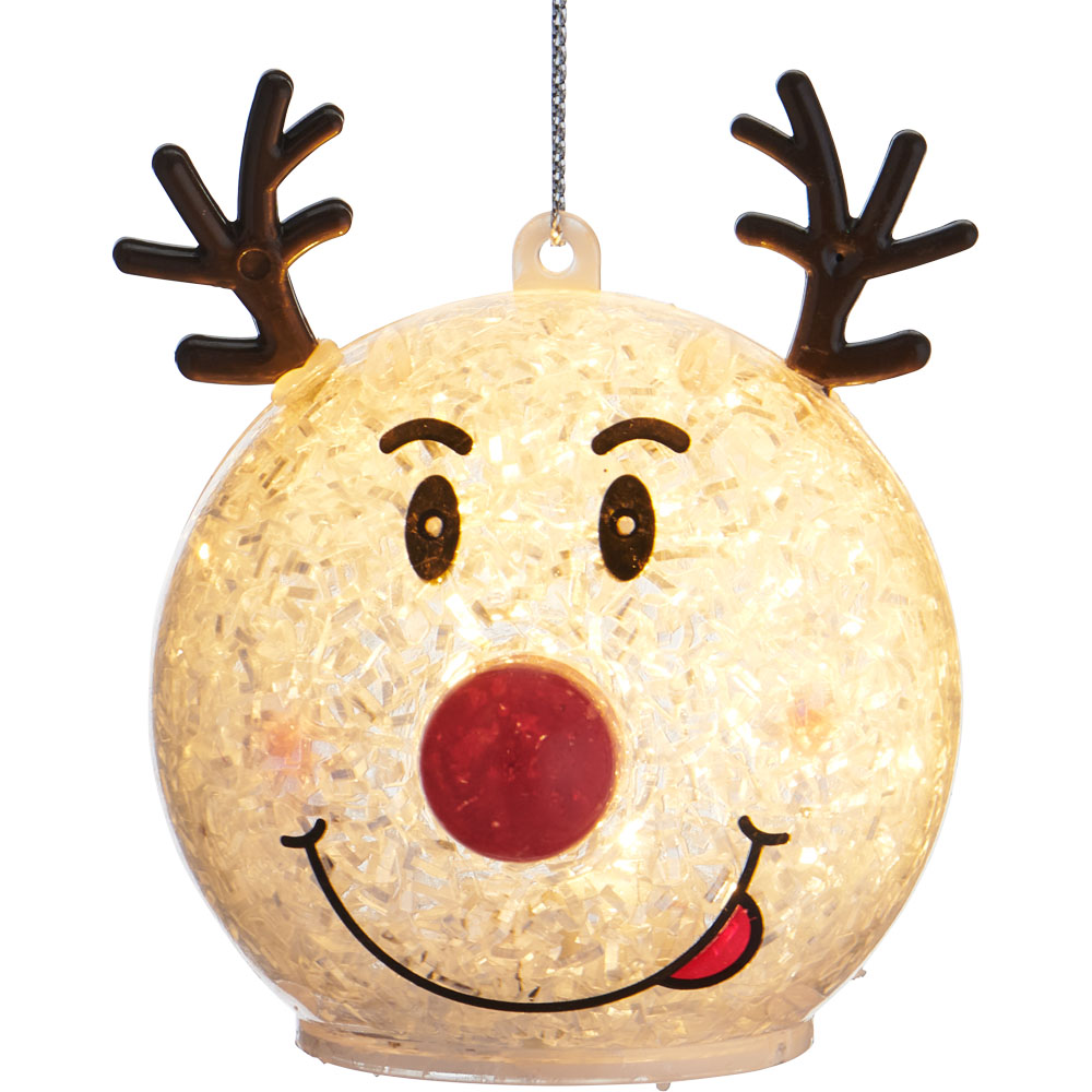 Wilko LED B/O Reindeer Bauble Image 2