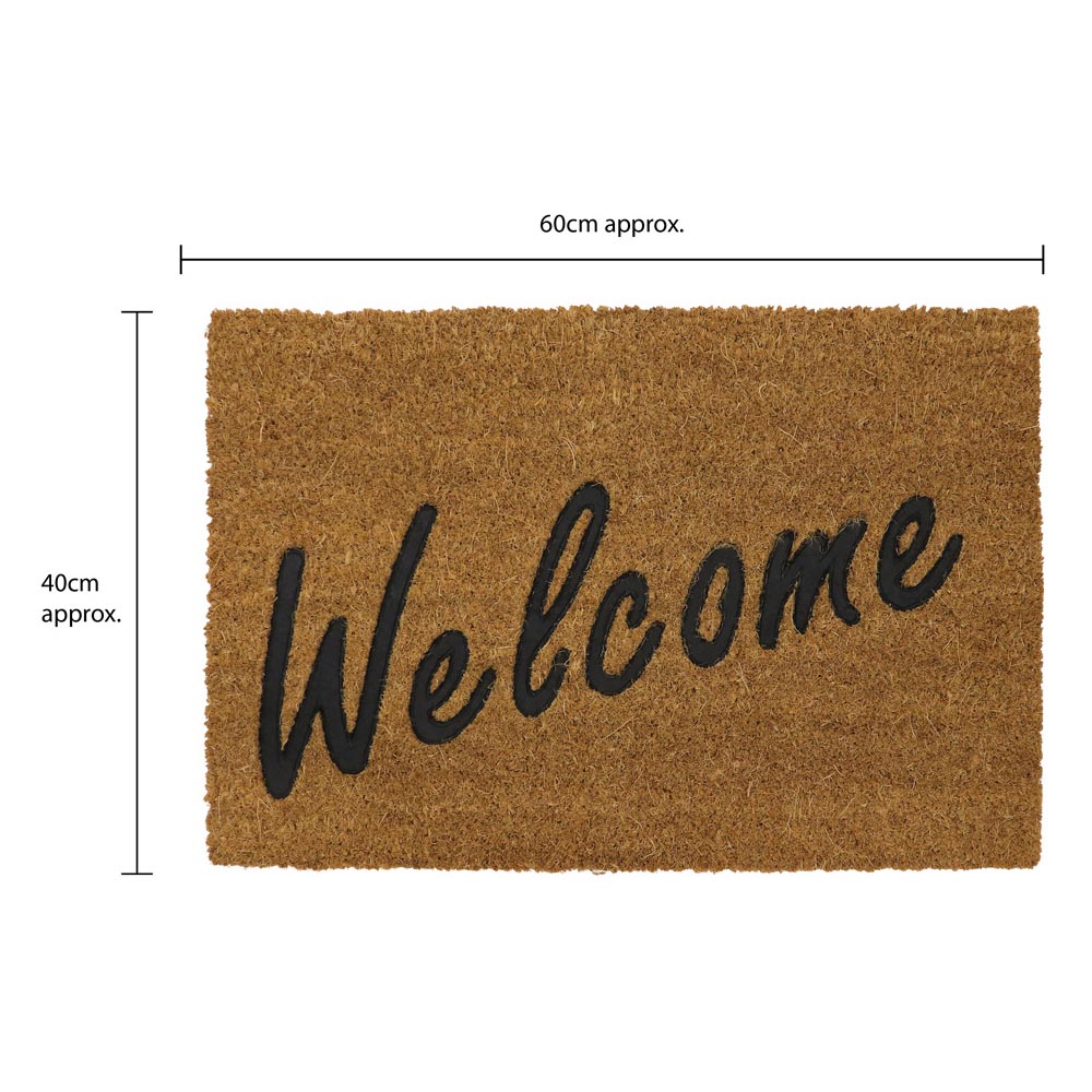 JVL Welcome Rubber Embossed PVC Coir Doormat 40 x x 60cm Image 9