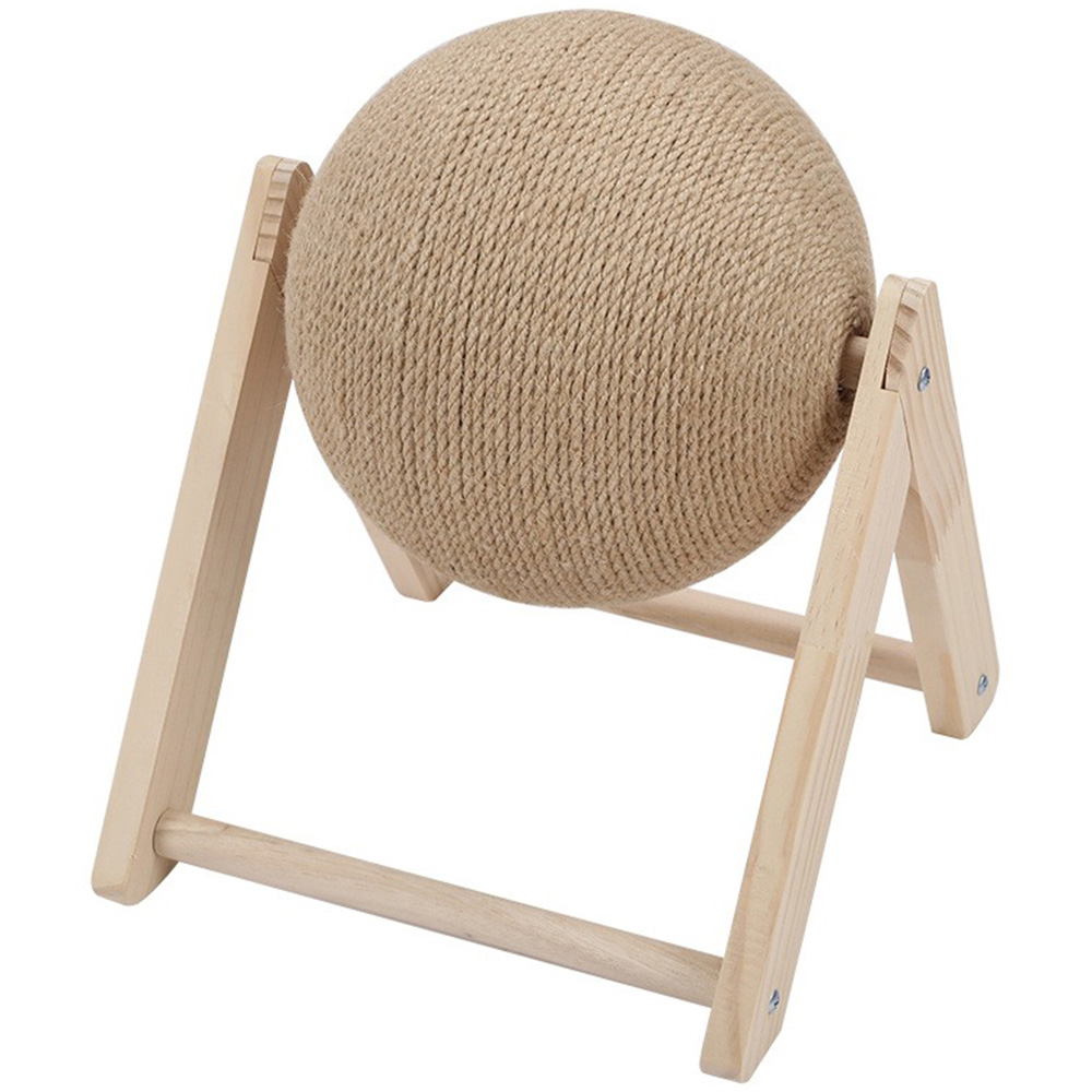 Living and Home Wooden Cat Scratching Ball Toy Image 1