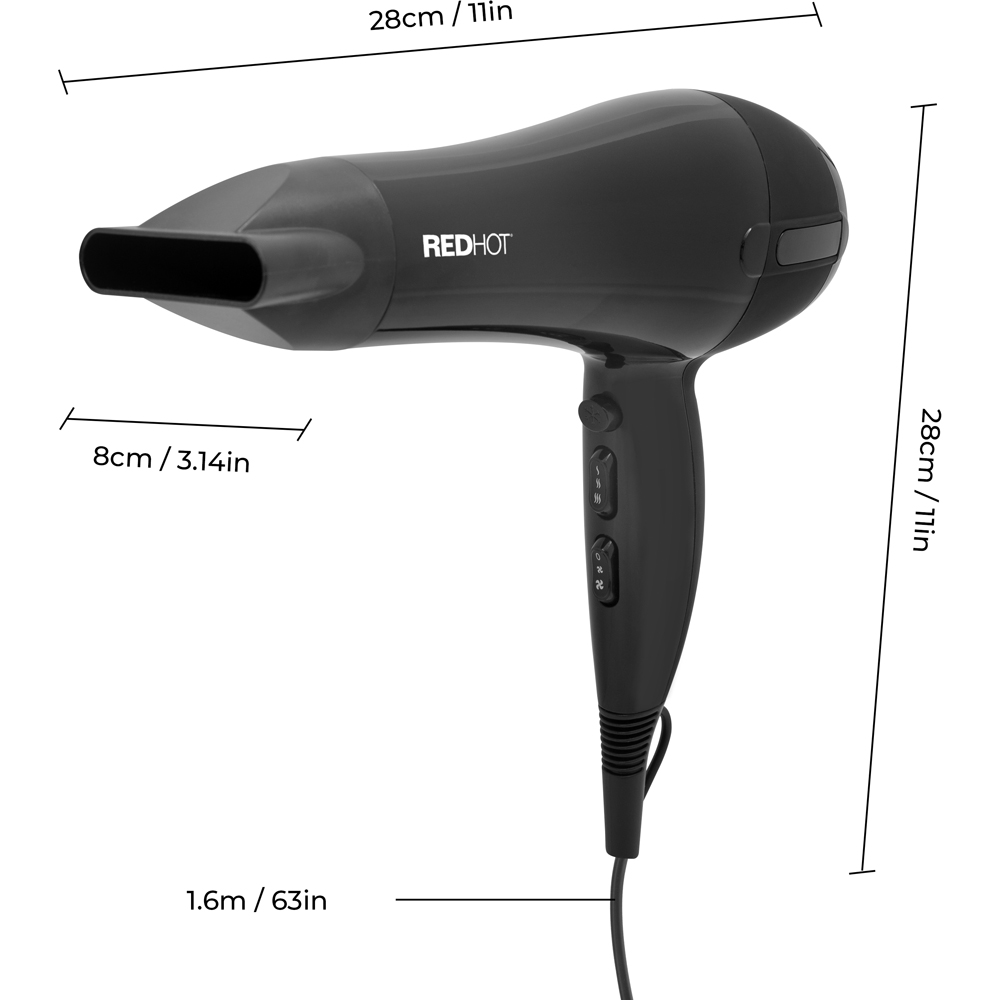 Red Hot Black Professional Hair Dryer Image 8