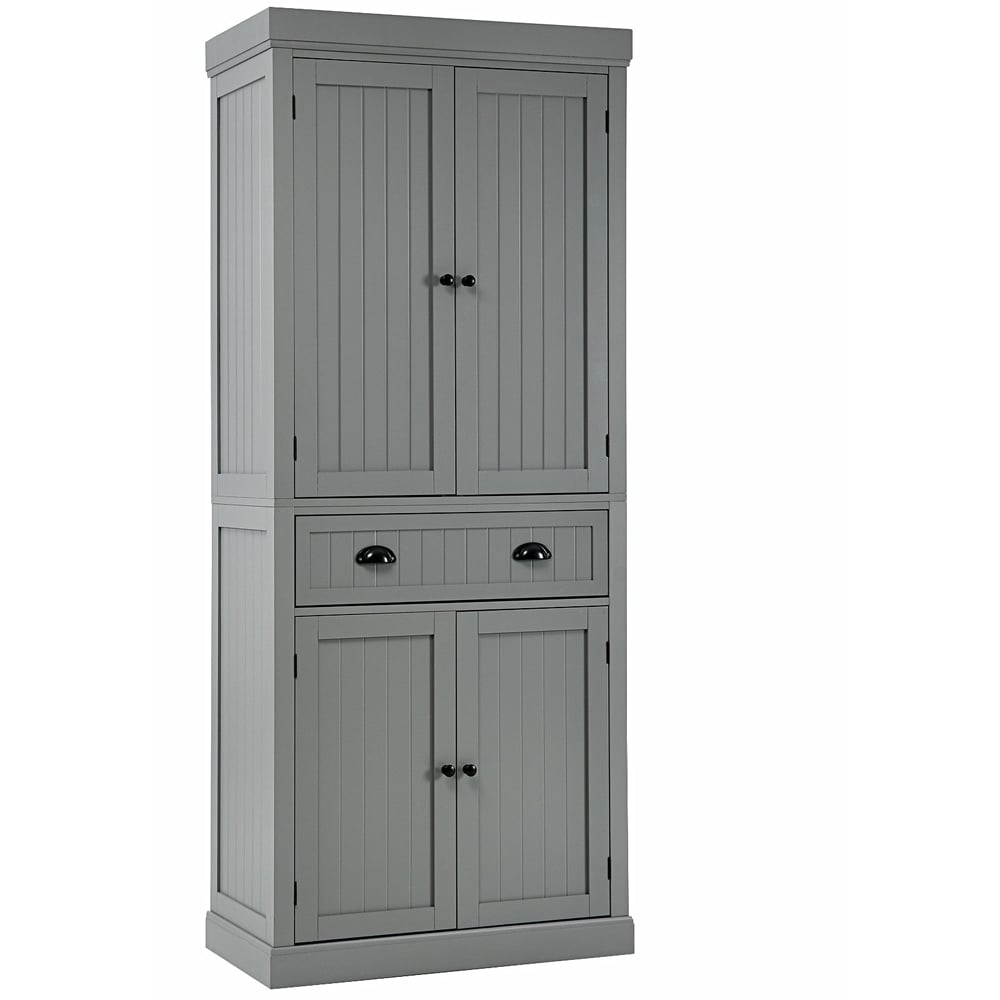 Costway 4 Door Single Drawer Grey Kitchen Cupboard Image 2