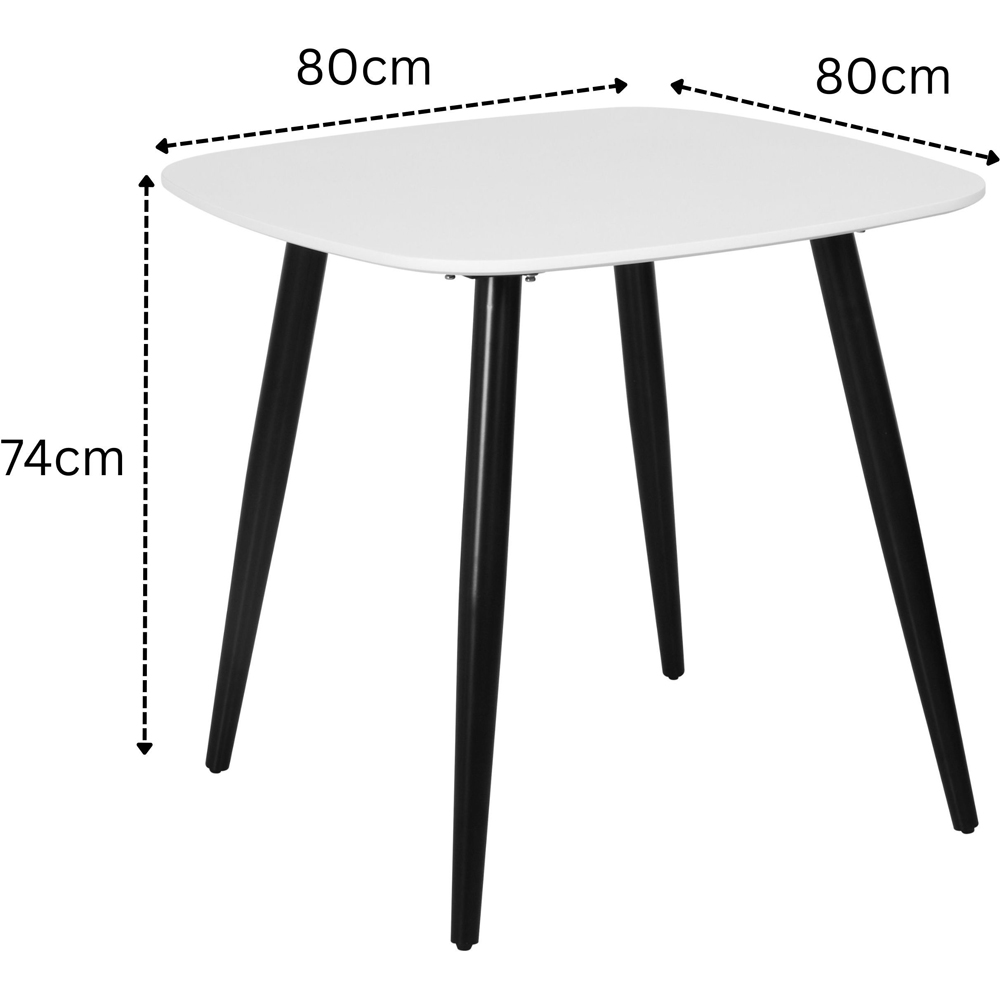 Core Products Aspen Academy 4 Seater Plastic Square Dining Set White Image 6