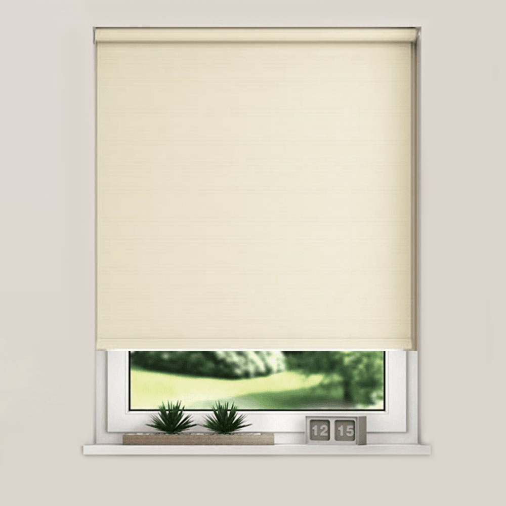 New Edge Blinds Blackout Roller Blinds Oyster 85cm Image 1