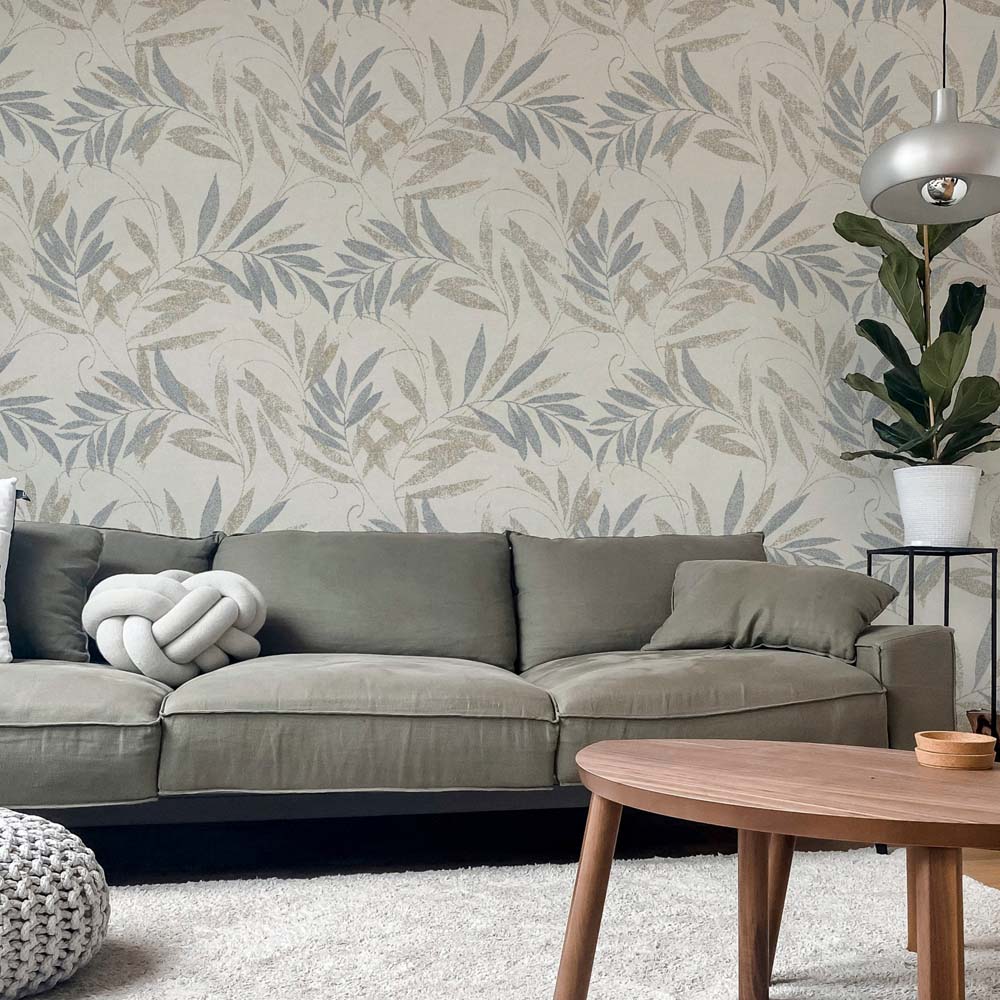 Arthouse Luxury Leaf Neutral and Grey Wallpaper Image 3