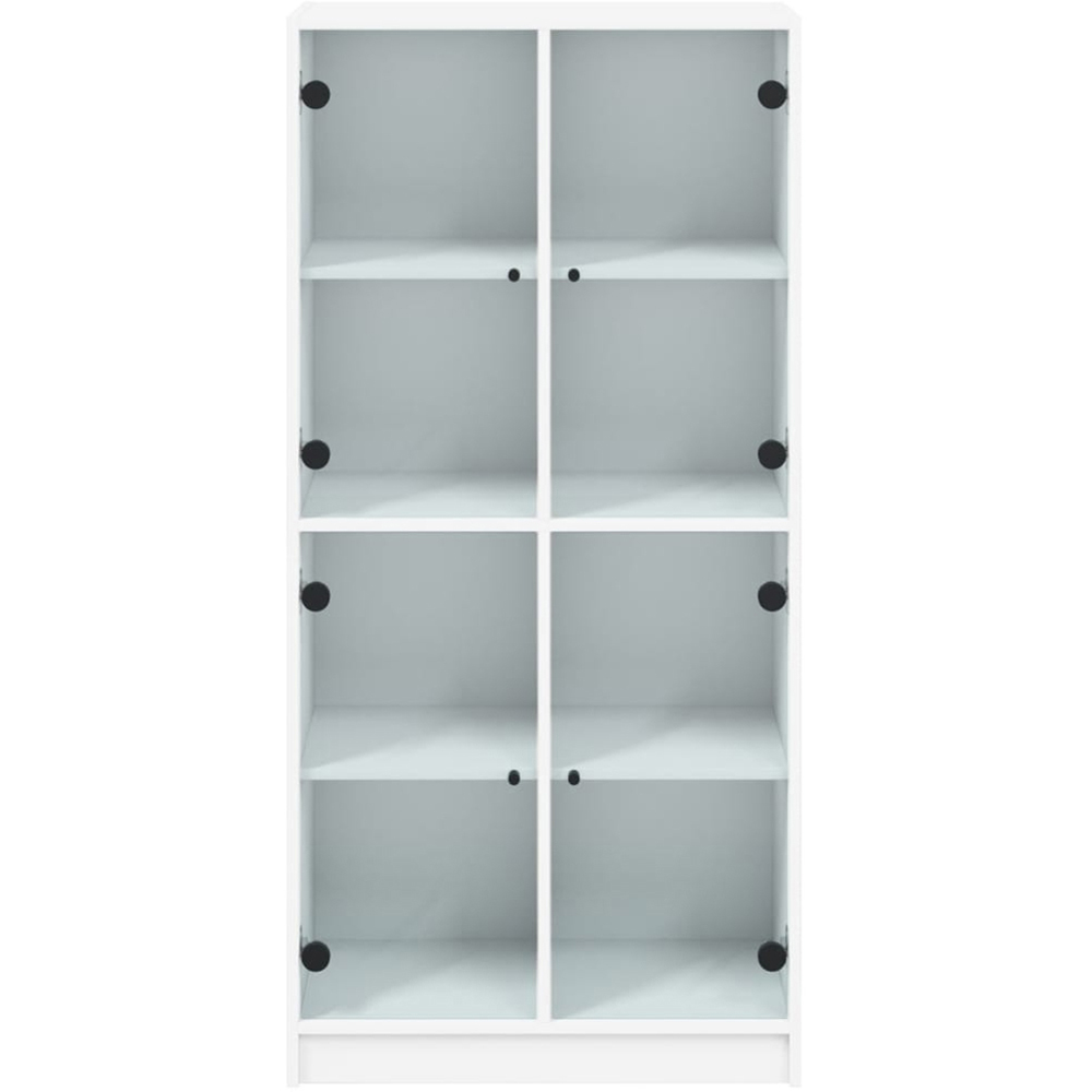 vidaXL 2 Glass Door 8 Shelf White Highboard Image 3