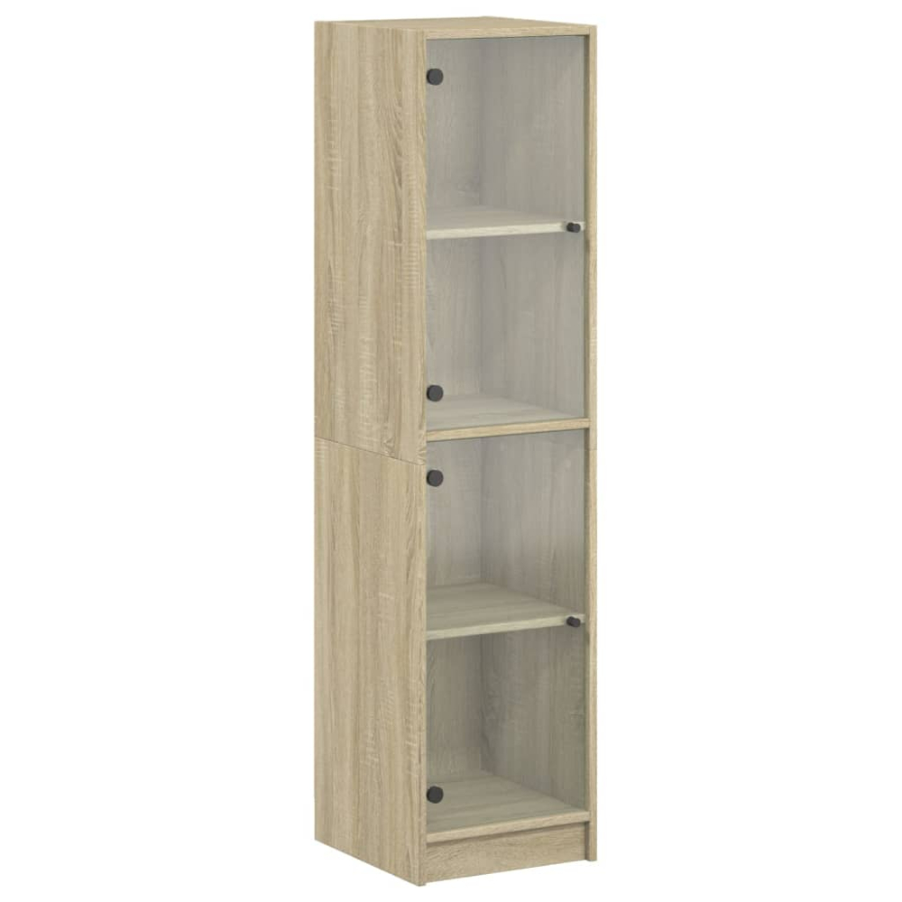 vidaXL 2 Glass Door Sonoma Oak Highboard Image 2