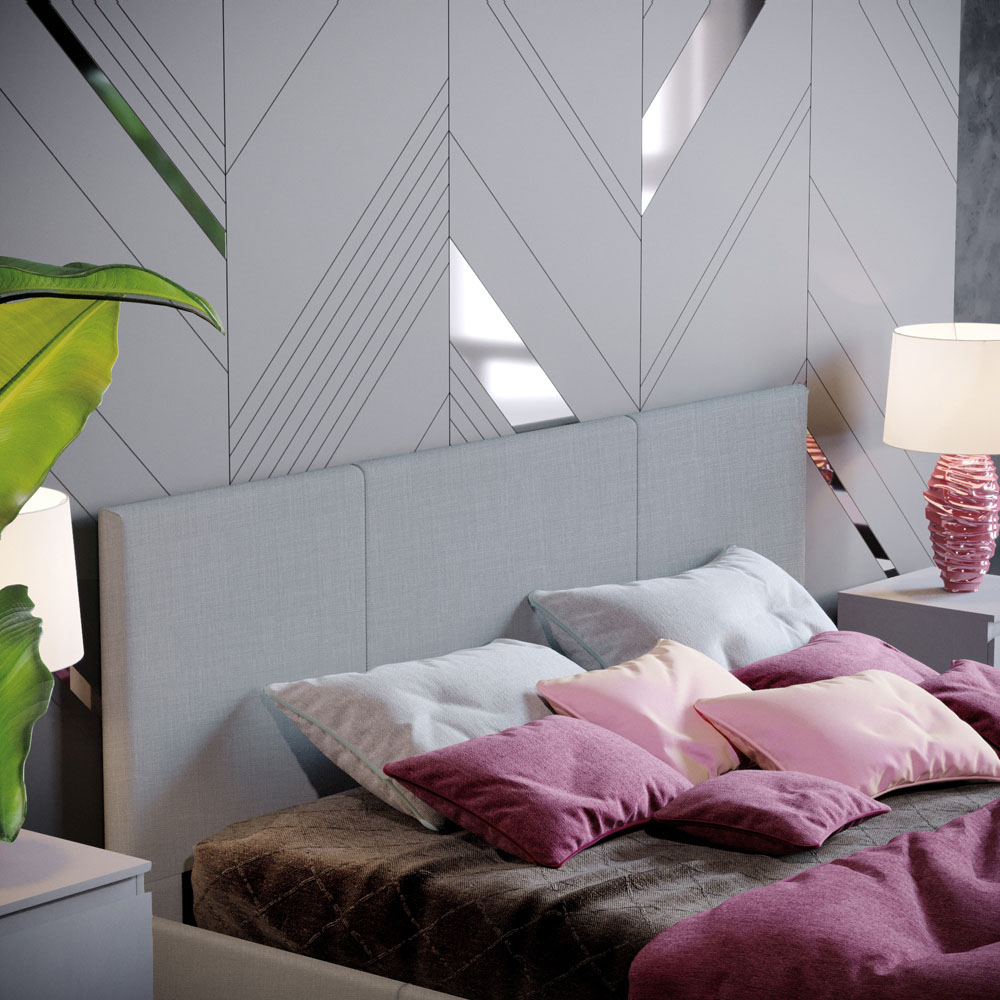 Vida Designs Victoria King Size Light Grey Linen Bed Frame Image 3