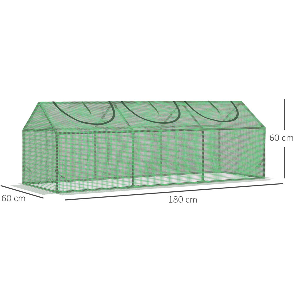 Outsunny Green PE Plastic 2 x 6.2ft Mini Greenhouse Image 7