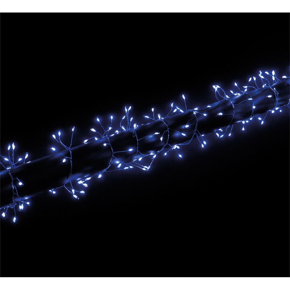 Xmas Haus 360 Blue and Cool White Micro LED Silver Cable Christmas Cluster Light 3.7m Image 2