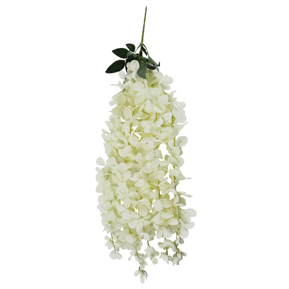 Leaf Cream Wisteria Single Stem Hanging Artificial Flower 2.6ft 6 Pack Image 2