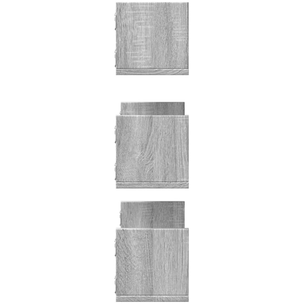 vidaXL 58cm Set of 3 Grey Sonoma Floating Wall Shelf Image 4