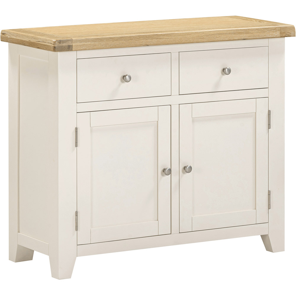 Seconique Windsor 2 Door 2 Drawer Ivory and Oak Sideboard Image 2