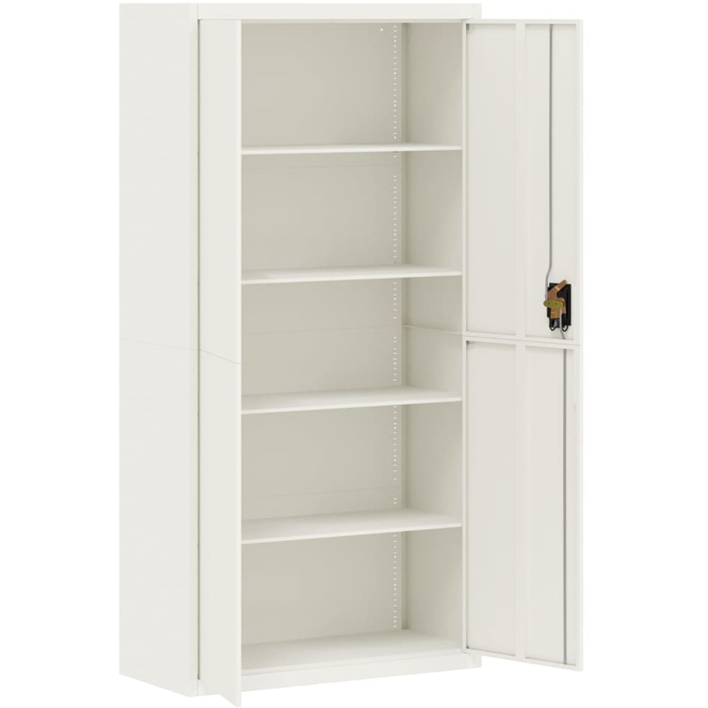 vidaXL 4 Door White Steel Tall File Cabinet Image 7