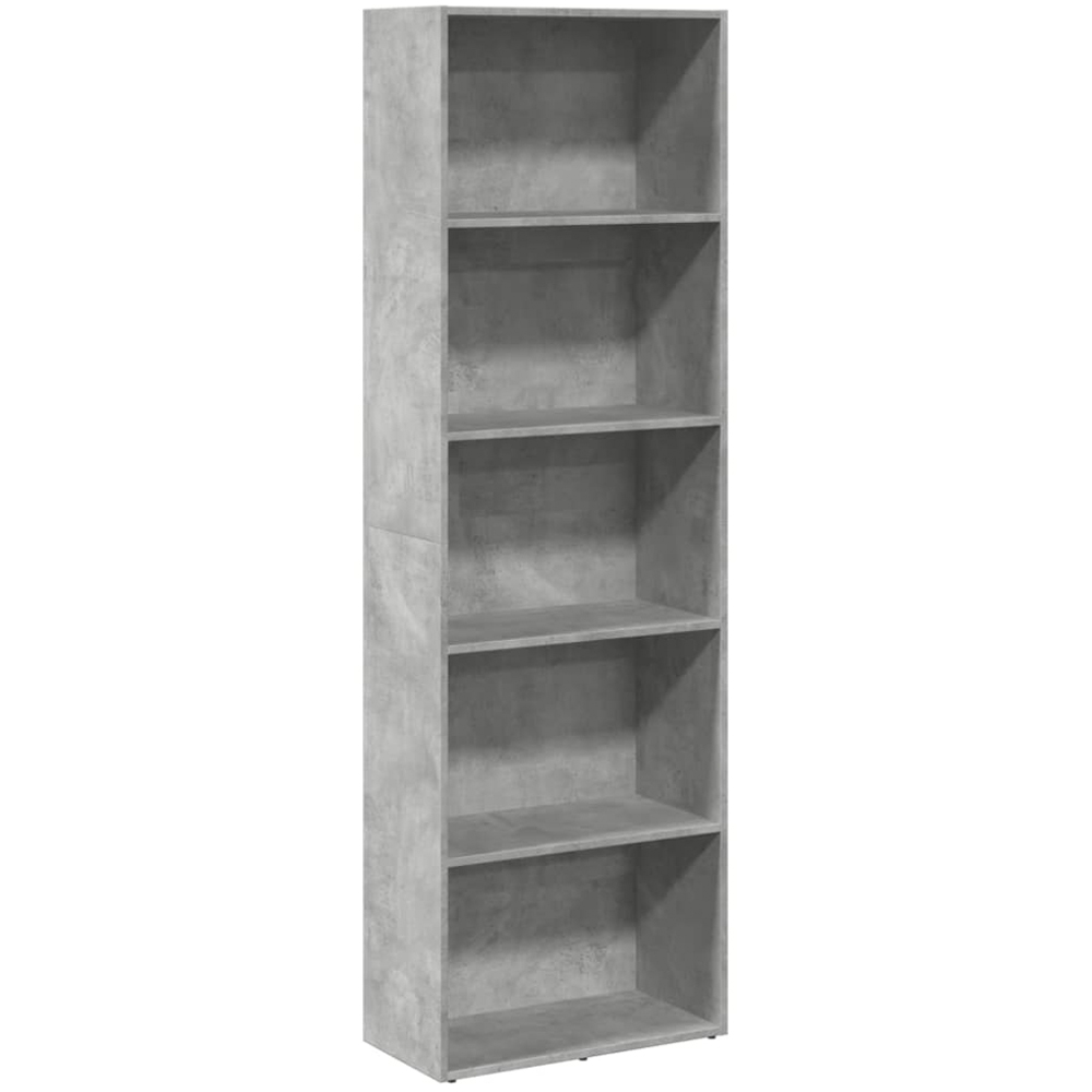 vidaXL 5 Shelf Concrete Grey Bookcase Image 2