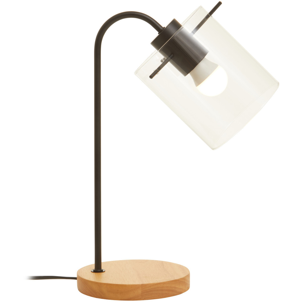 Premier Housewares Matte Black Curved Table Lamp Light Image 1