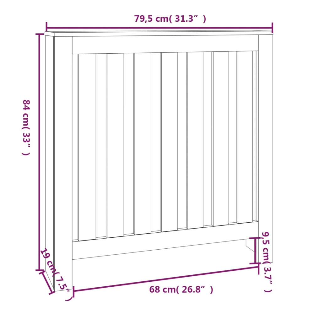 vidaXL Natural Pine Wood Radiator Cover 840 x 795mm Image 6