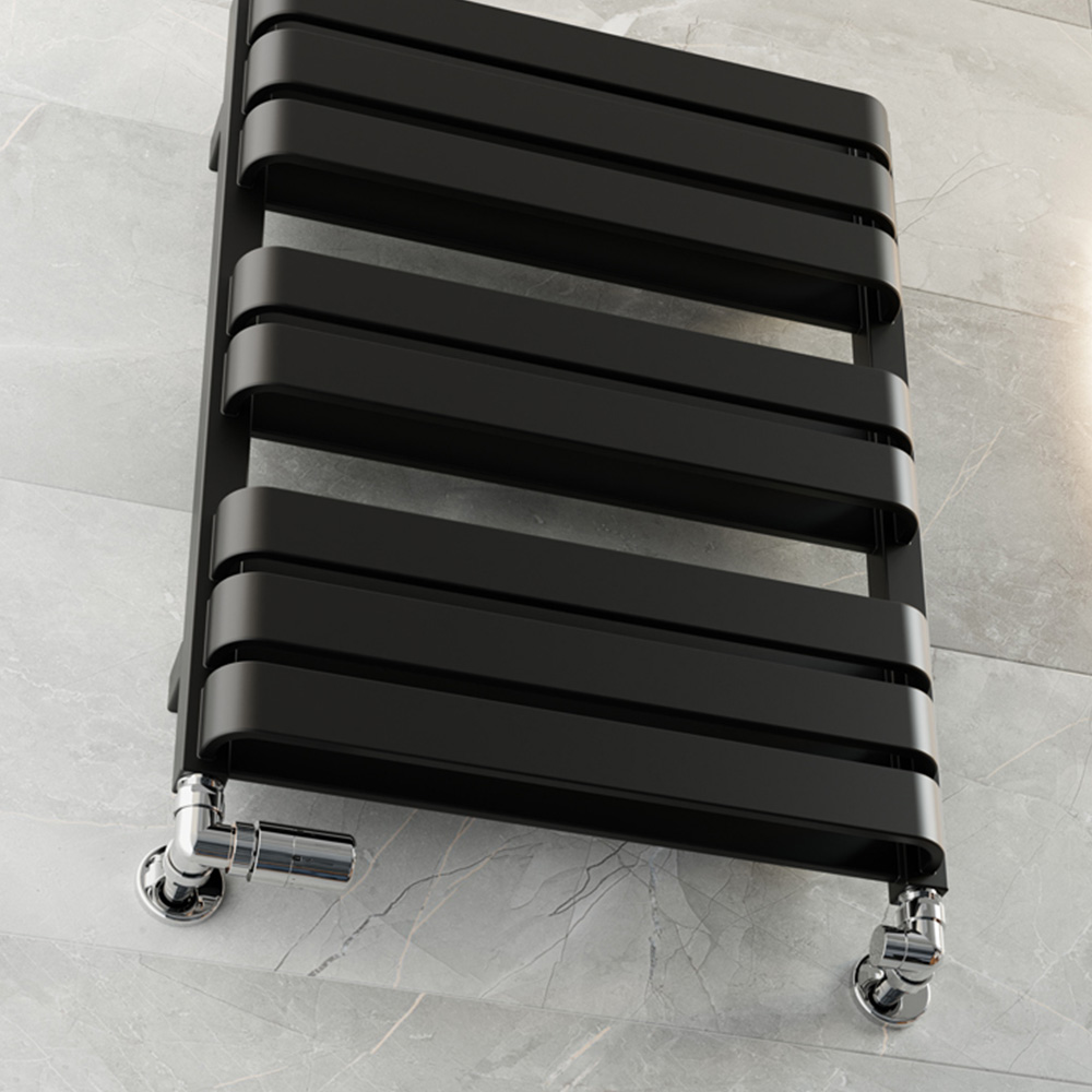 Terma Warp T Bold Matt Black Heated Towel Rail 1569 BTU 655 x 500mm Image 6