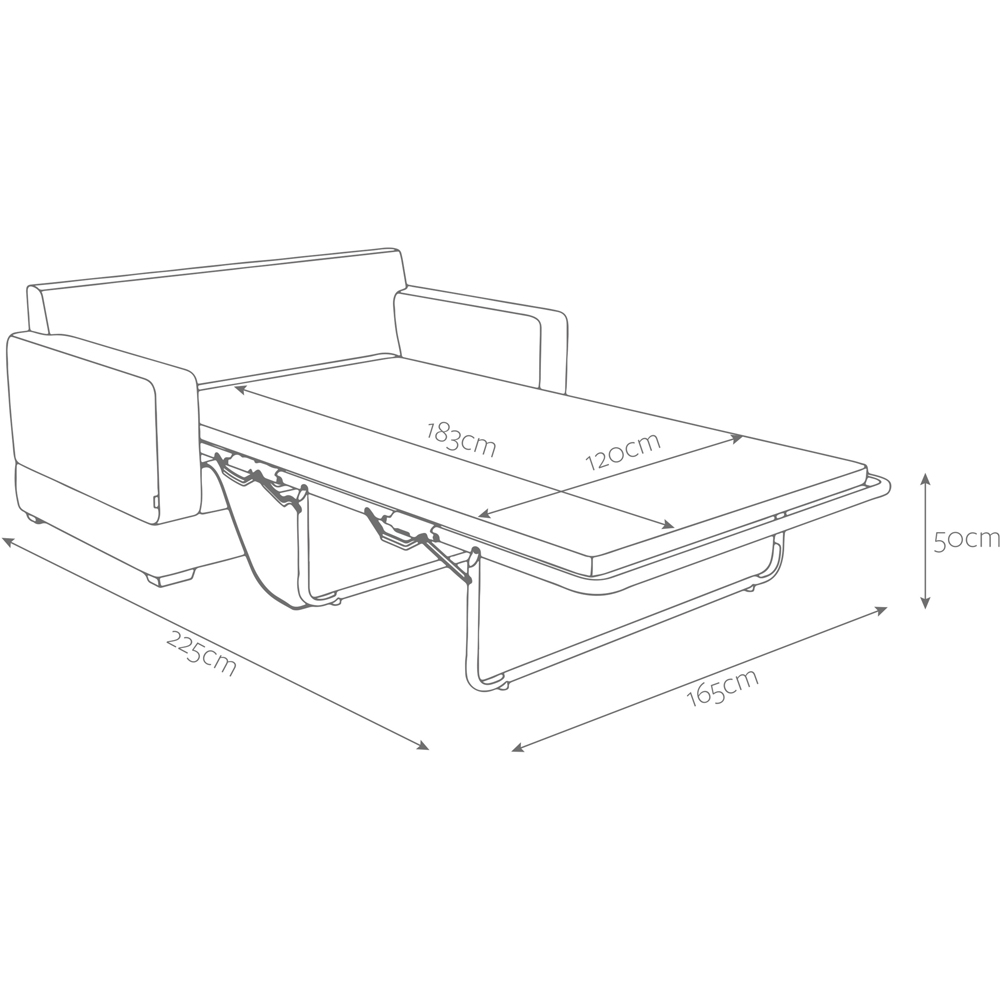 Jay-Be Urban 2 Seater Brushed Twill Linen Sofa Bed with e-Pocket Mattress Image 9