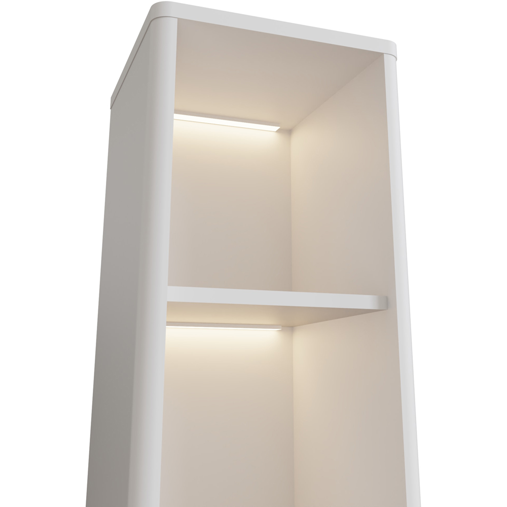 GFW Mateo Single Door 3 Shelf White Wall-Mounted LED Display Unit Image 6