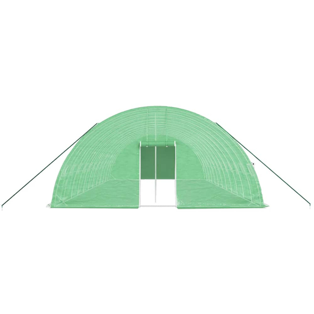 vidaXL Green Polyethylene Galvanised Steel Frame 39.3 x 19.6ft Greenhouse Image 3