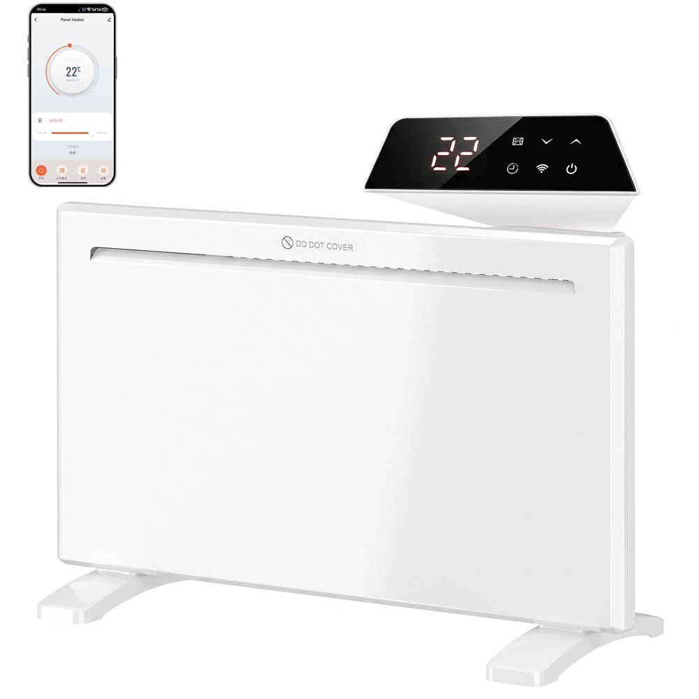 HOMCOM White Smart Electric Panel Heater 1500W Image 3