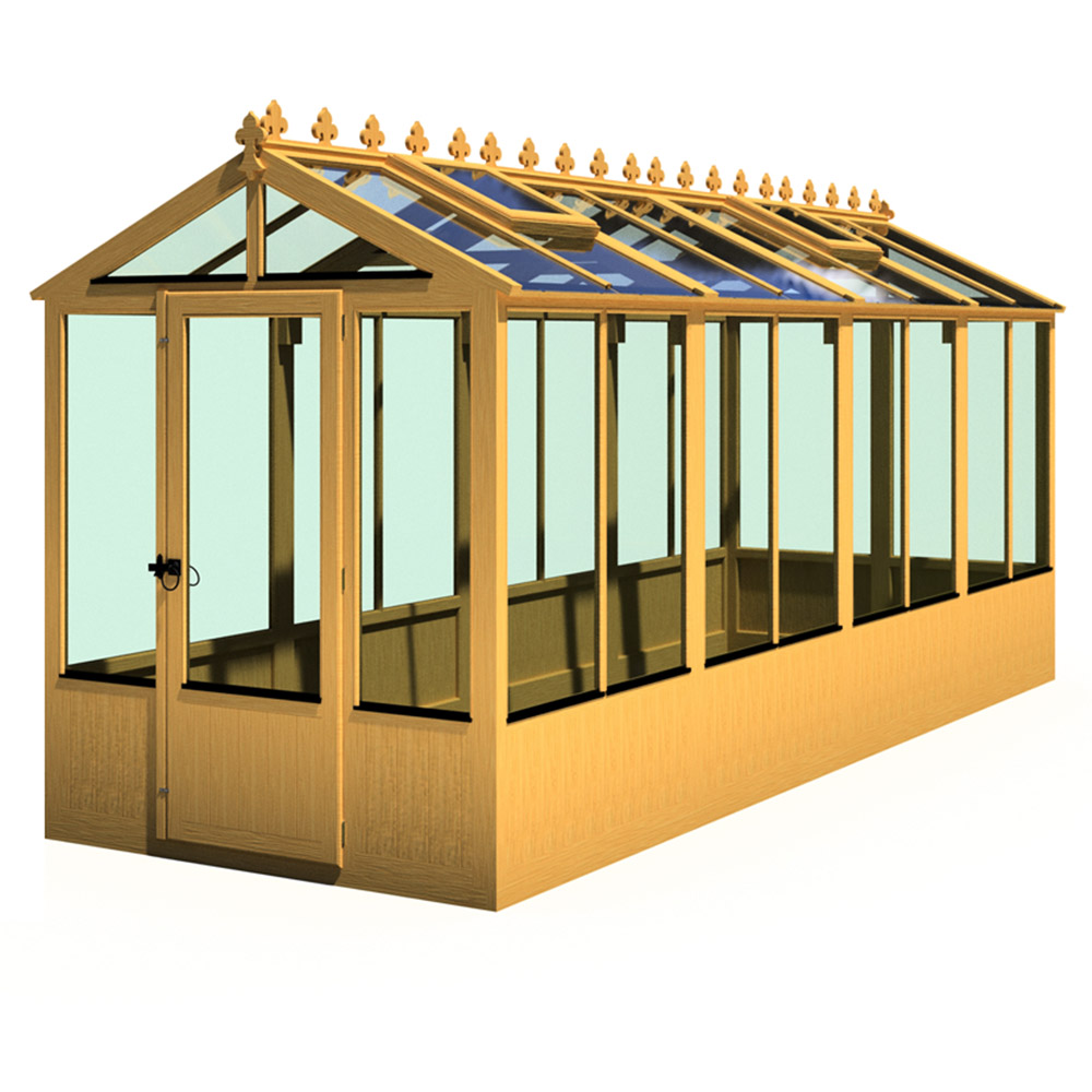 Shire Holkham Wooden 6 x 16ft Greenhouse Image 1