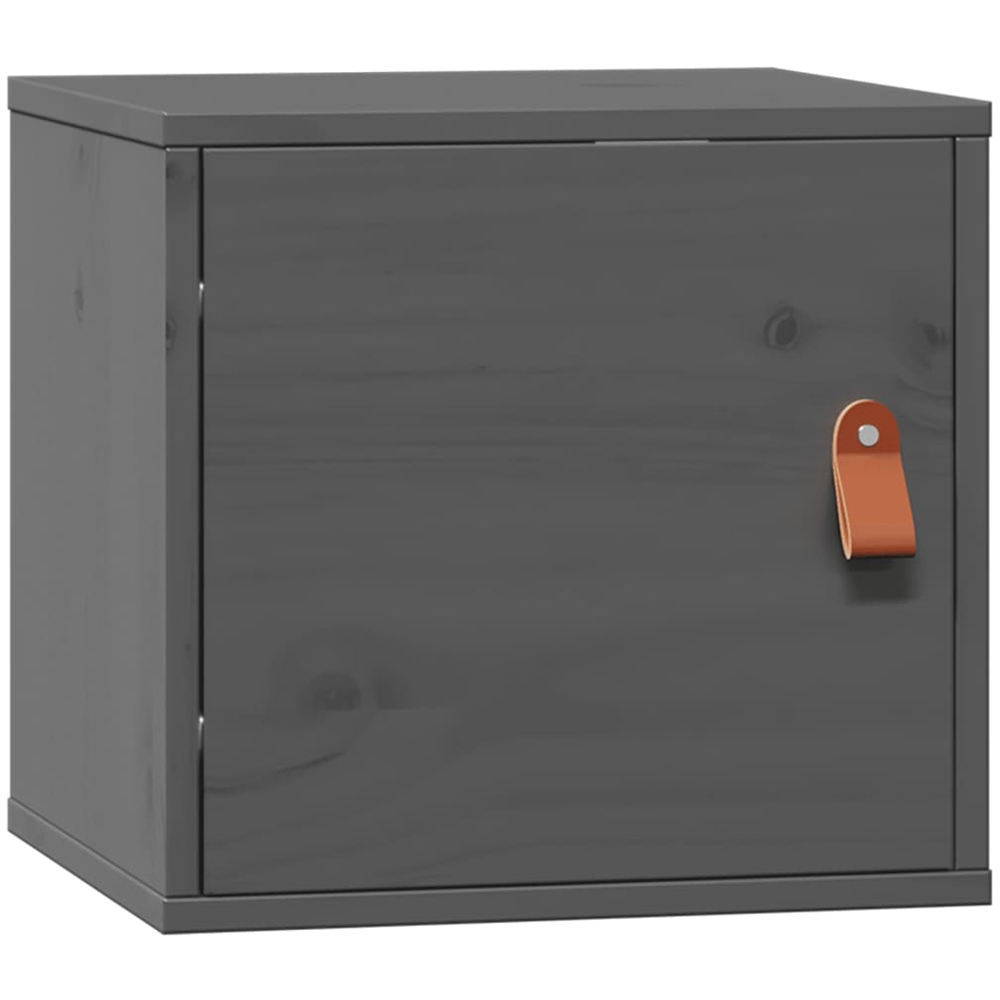 vidaXL Single Door Grey Solid Pine Wood Wall Cabinet Image 2
