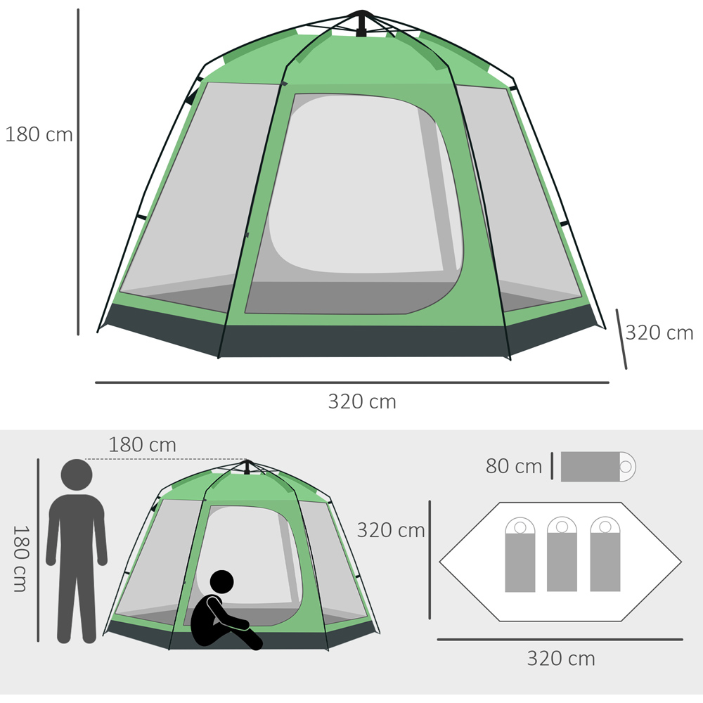 Outsunny 6 Person Pop Up Camping Tent Image 6